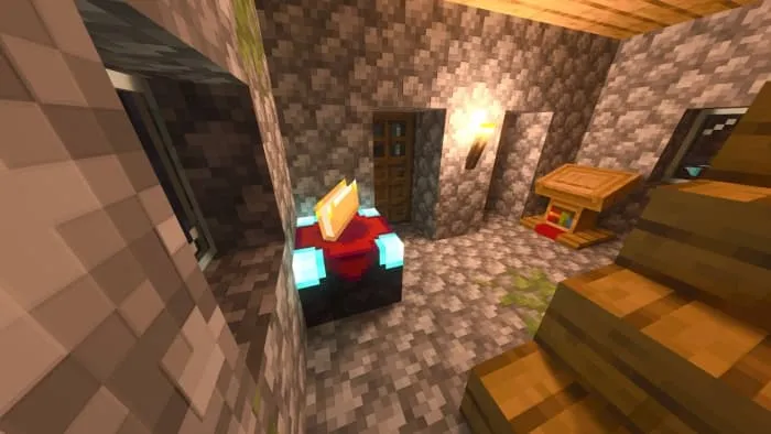 Яркий свет от факела в доме