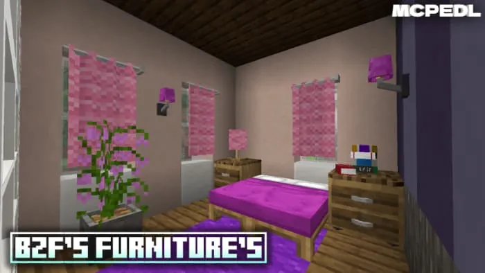 Спальня с кроватью, тумбочками и полками