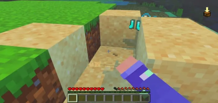 Выпадение алмазных ботинок из песка