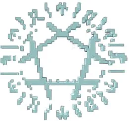 Голубой магический круг с множеством рун