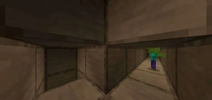 Маленький зомби поджидает игрока в темноте