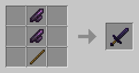 Фиолетовый обсидиановый меч в верстаке