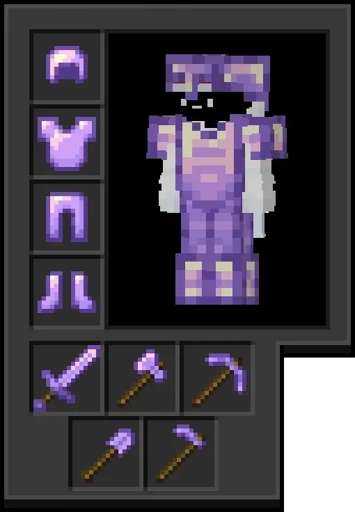 Аметистовая броня и инструменты