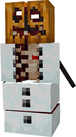 Снежный голем с окровавленным ртом