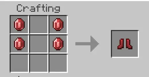 Крафт рубиновых ботинков