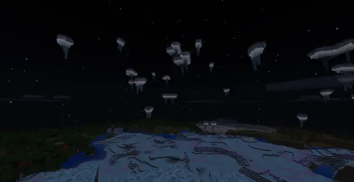 Острова лунного биома ночью