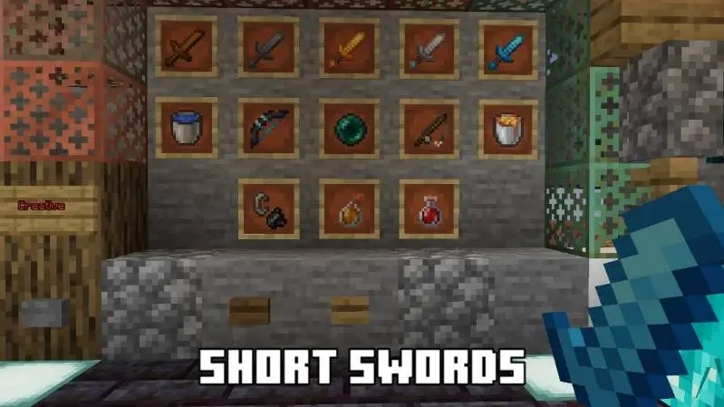 Уменьшенная текстура алмазного меча в игре