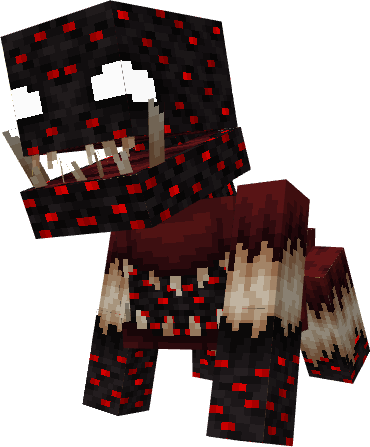 Огромное черно-красное существо с острыми клыками