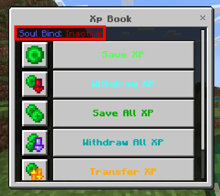 Неактивная "Привязка души" в книге опыта