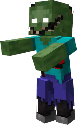 Зараженный зомби с большой страшной улыбкой