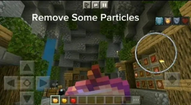 Игрок ест яблоко без частиц