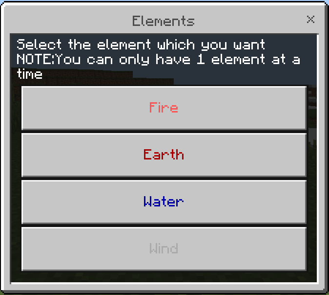 Интерфейс предмета выбора элемента