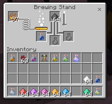 Крафт неловкого зелья с помощью пыльцы чёрной пикси