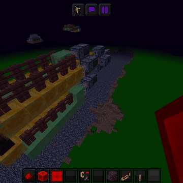 Движущийся механизм с заборами и блоками слизи