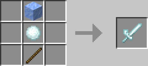 Получение белого ледяного меча в верстаке