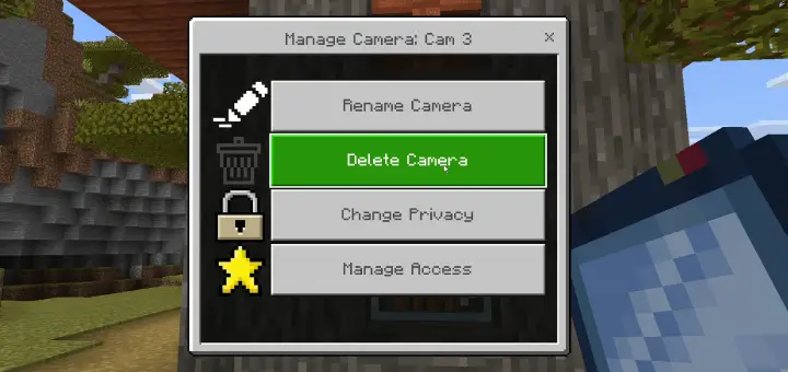 Удаление камеры