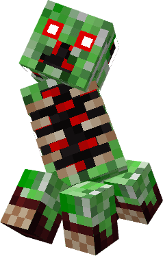 Мутировавший крипер с проступающими костями