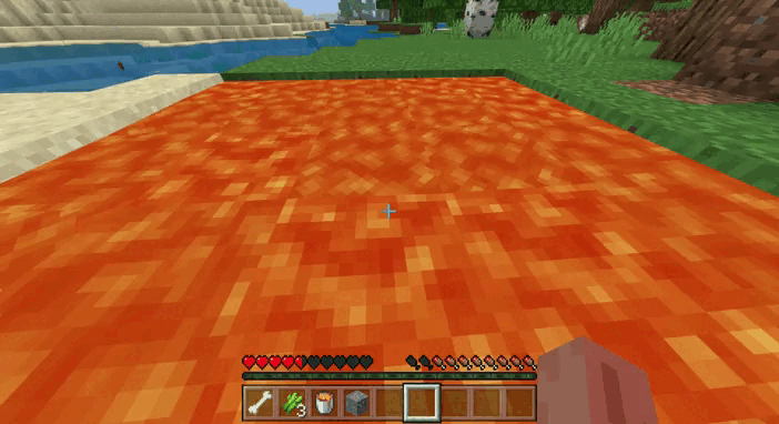 Игрок погибает в лаве, но его склеп не сгорает