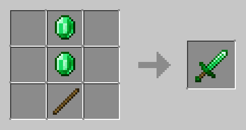 Крафт изумрудного меча в верстаке