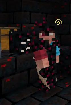 Игрок в новой броне рядом с головой Гейза