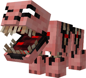 Жуткая свинья с огромной зубастой пастью