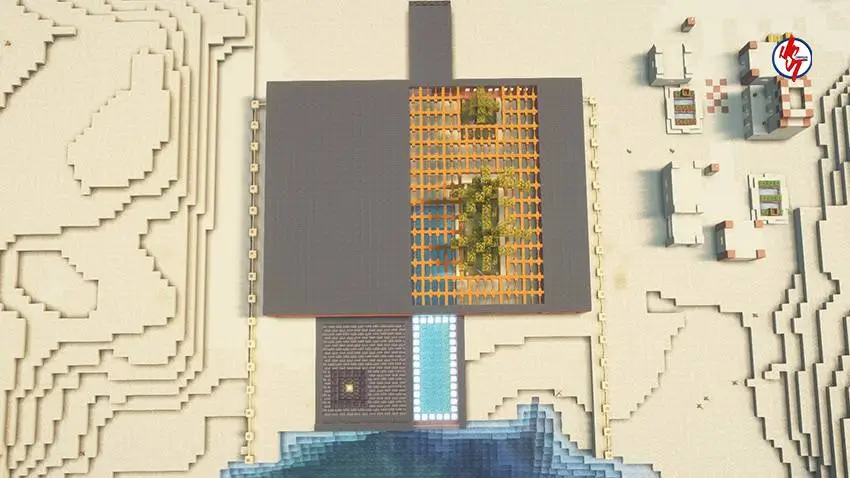 Вид на дом рядом с деревней сверху