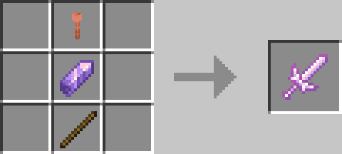 Крафт фиолетового меча из аметиста, громоотвода и палки