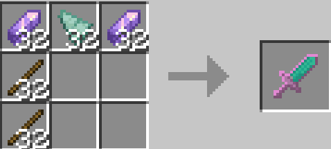 Крафт широкого аметистового призмаринового меча