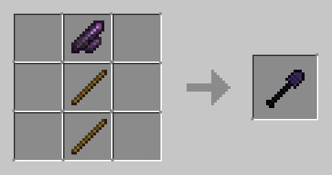 Крафт лопаты из обсидиана в верстаке