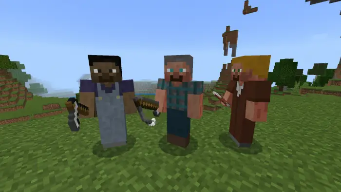 Фермер, рыбак, пастух с инструментами