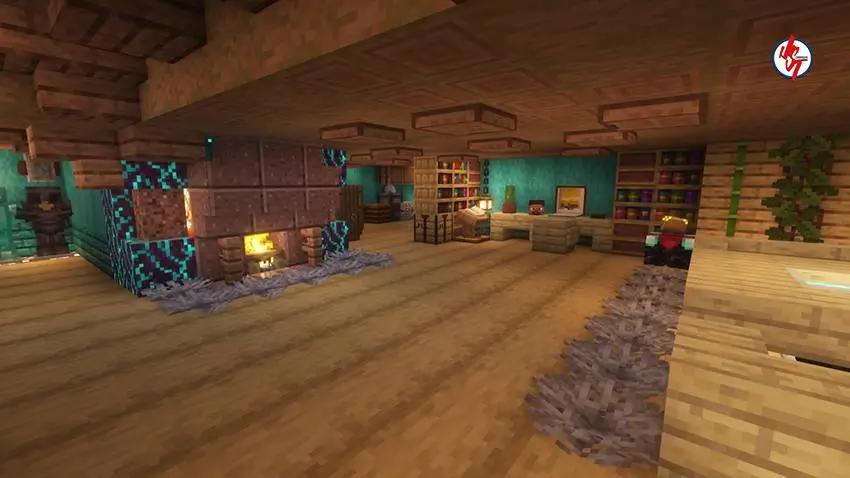 Интерьер внутри дома с множеством деталей