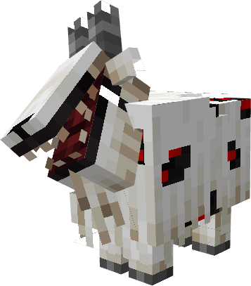 Белый козел с хищными зубами