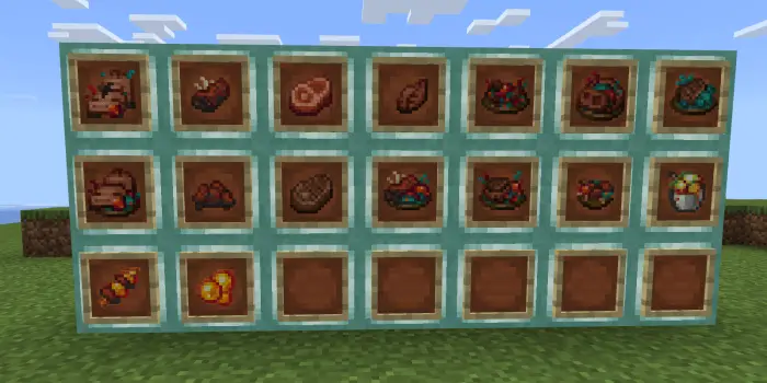 Разнообразие новых блюд в табличках