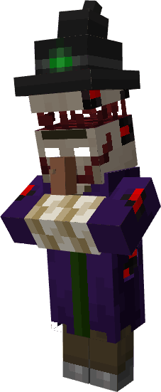 Страшная ведьма с кровью на голове