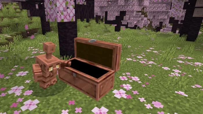 Copper Chest with Golem nearby