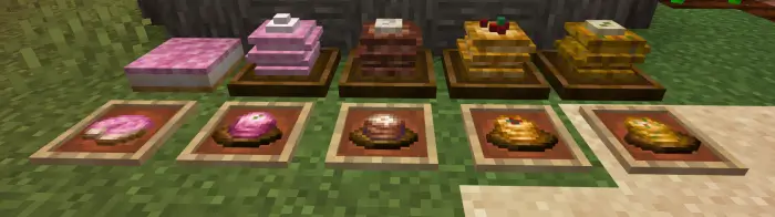 3D блюда, стоящие на траве