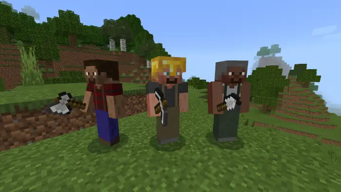 Лесоруб, шахтёр, землекоп с инструментами