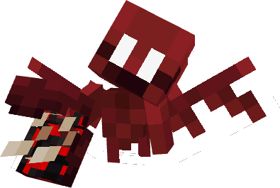 Красный эллей с ужасающим предметом в руке