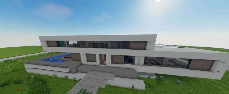 Современный дом с бесшовным стеклом