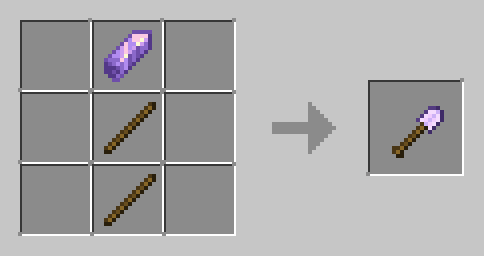 Лопата из одного аметиста и двух палок