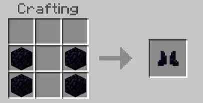 Крафт обсидиановых сапог в верстаке