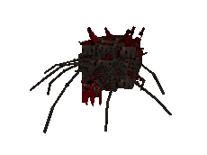 Зараженный паук с красными выростами