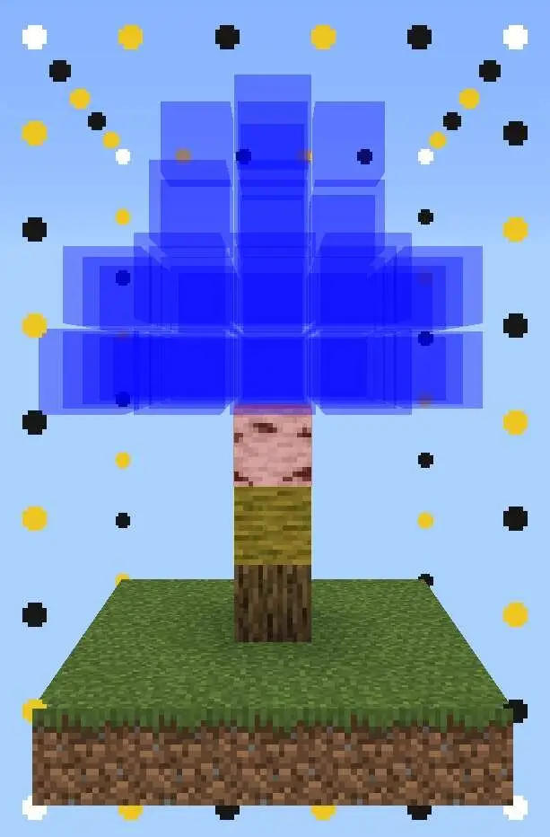 Березовое дерево с синей листвой