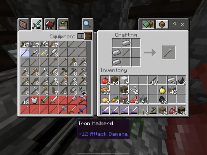 Крафт железной алебарды