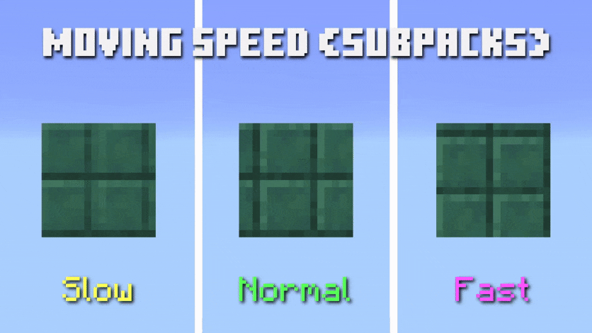 Три скорости перемещения текстур у блока меди