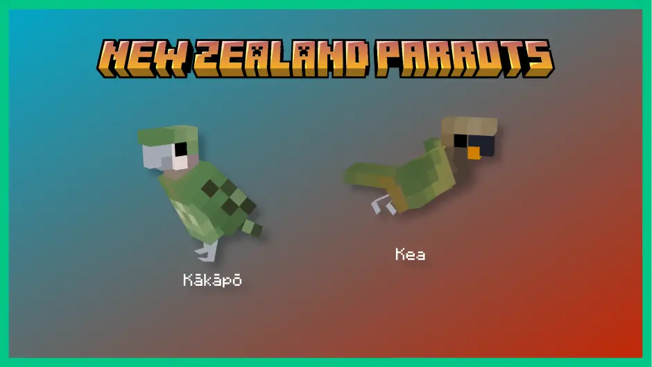 Два маленьких зеленых попугая