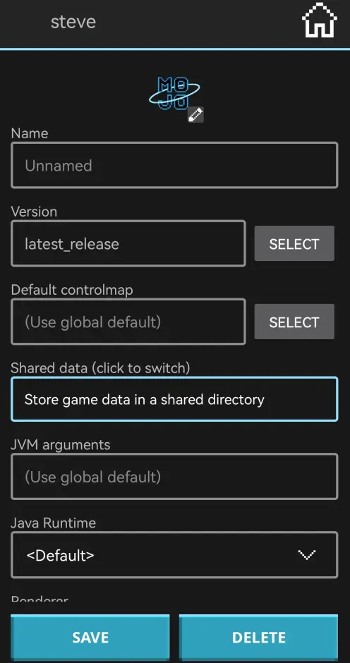 Create installation in launcher