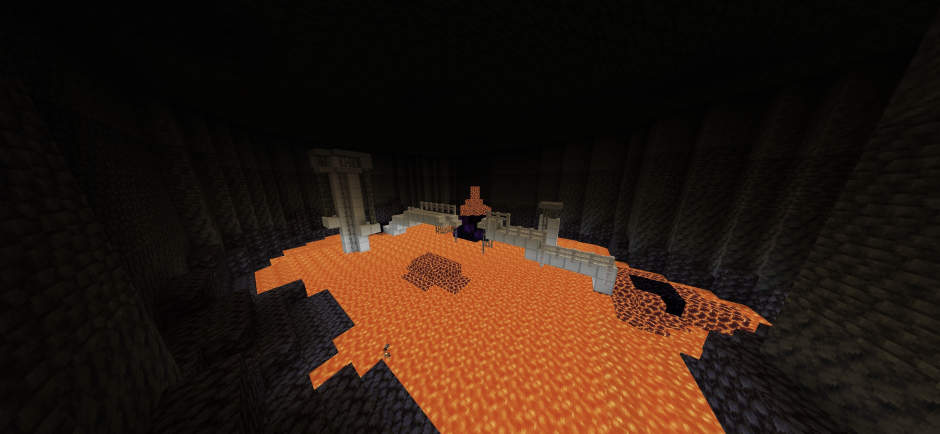 Локация арены с пещере с лавой