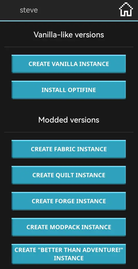 Select Vanilla or modded version