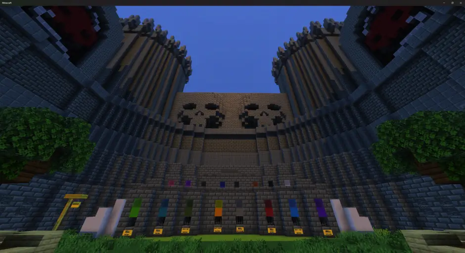 Лобби в замке с несколькими порталами